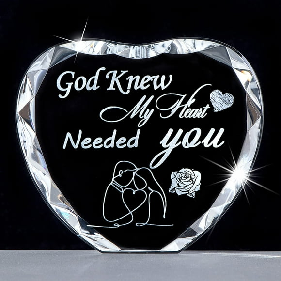 Love Gifts for Her on Anniversary, K9 Crystal Ornament Sign Engraved Loving Quotes, Glass Plaque Romantic Keepsake Presents for Wife Husband
