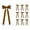 A002- Brown, variant on White Velvet Bows with Long Tails, 10-Pack 12.4 Inch, for Christmas Tree and Wreath Decorations