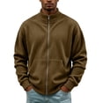 thumbnail image 6 of Mock Neck Sweatshirt for Men Corduroy Full Zip Rib-Knit Jacket with Pocket Soft Ribbed Knit Fall Winter Going Out Daily Wear Fashion Casual Work Coat, 6 of 6