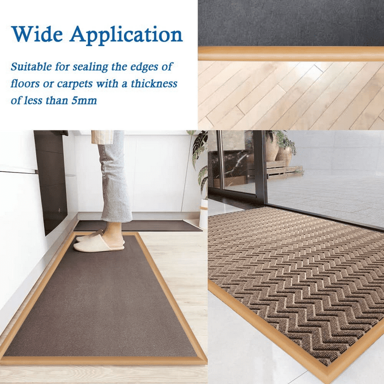 10/15mm Floor Mats Edge Reducer - Carpet Straight Edge Threshold Transition  Strip Floor Edging Trim Vinyl - Beveled Edge Ramp Edge Guard 