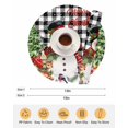 thumbnail image 6 of 13 Inch Round Placemats Set of 6, Christmas Snowman Non Slip Heat Insulation PP Table Mats, Black Plaid Xmas Tree Elk Gifts Snowflake Washable Place Mats for Kitchen Dining Party Table Decor, 6 of 7
