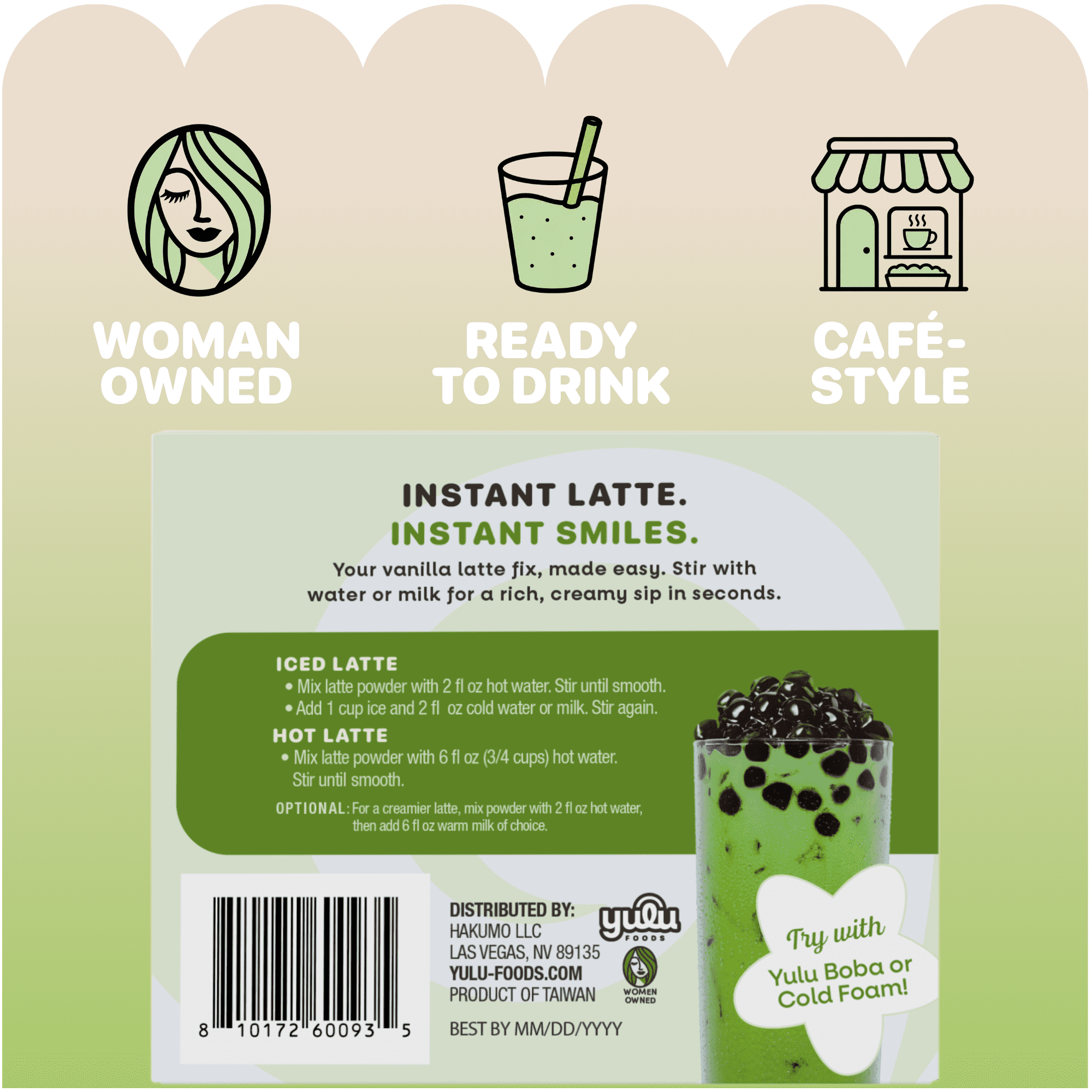 Yulu Instant Matcha Latte Mix - 14 Servings NET Wt 13.82 oz (392g)
