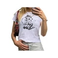 thumbnail image 3 of nvzhuang Women Casual Crop Tops, Adults Summer Slim-fit Printed Short Sleeve Round Neck T-shirt, 3 of 6
