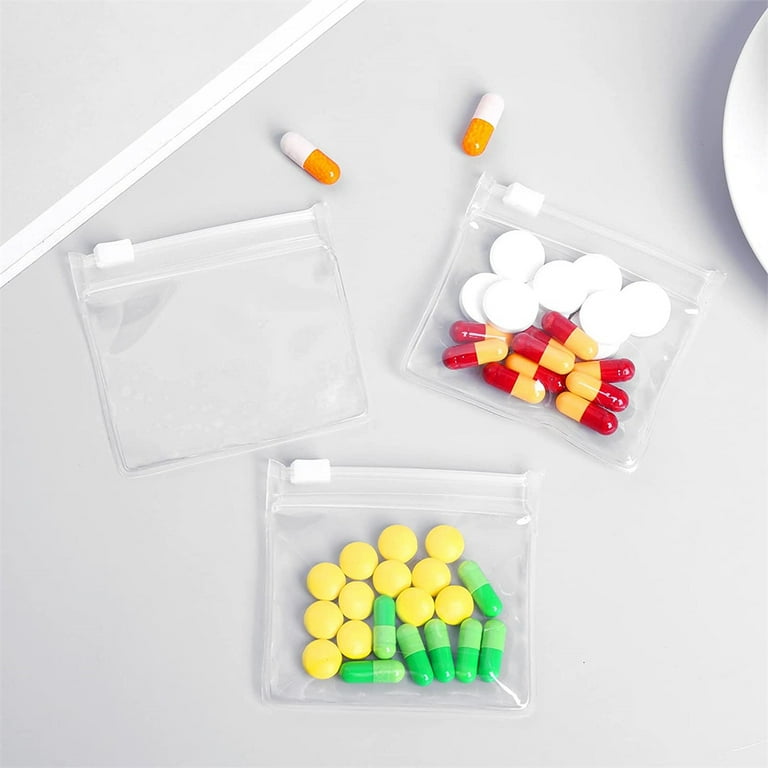 Pill Pouch Bags for Travel, 200 Pcs Portable Pill Organizer Plastic Pills  Bag with Write on Label Waterproof Reusable Pill Pouches Small Baggies for