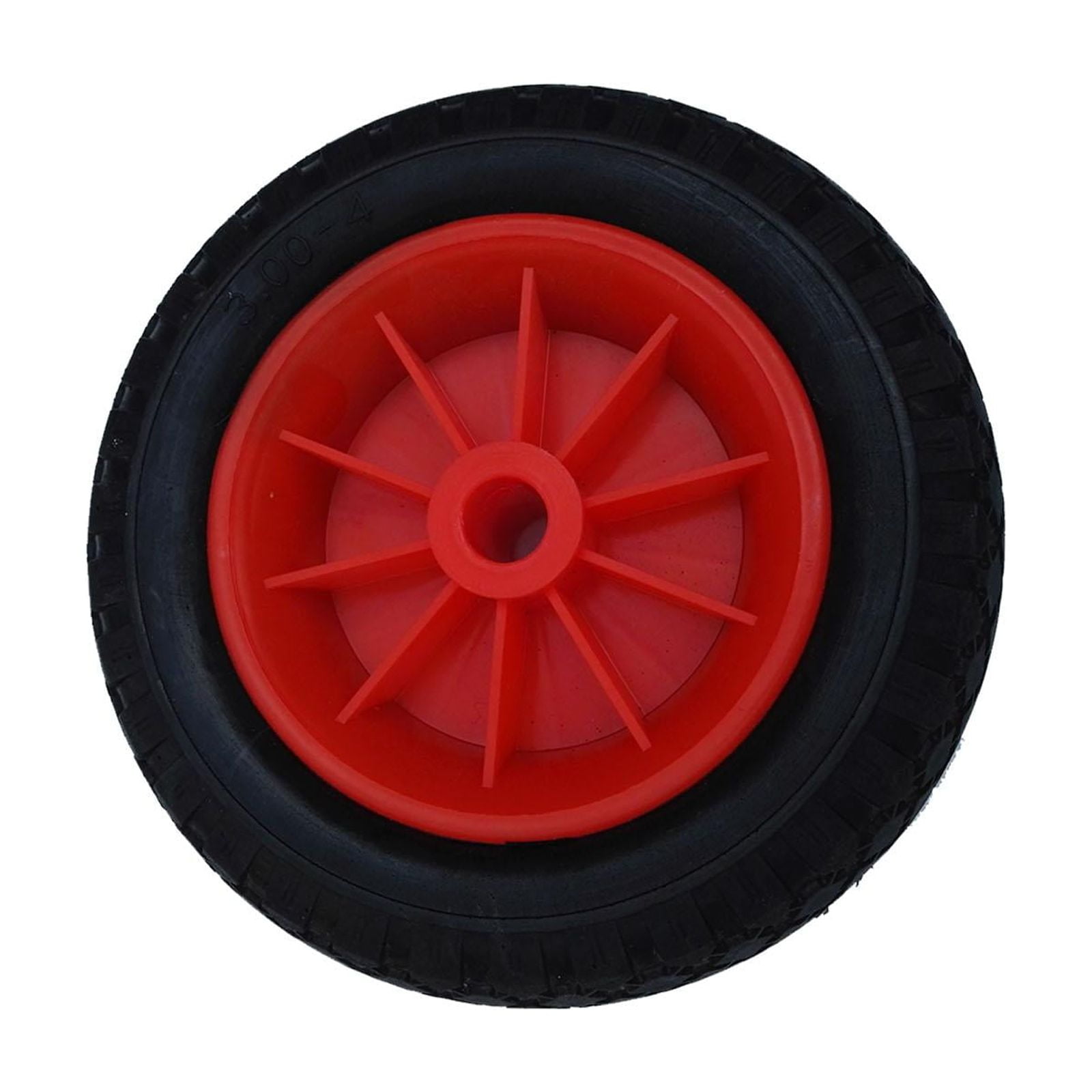 DimyFew Puncture Proof Rubber Tyres on Red Wheel, Kayak Trolley/Trailer Wheel M M