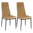 thumbnail image 1 of KB D099-2 Light Brown Metal Frame Faux Leather Kitchen & Dining Side Chairs, Set of 2, 1 of 2