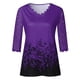 thumbnail image 4 of ICHUANYI Clearance Women's Lace 3/4 Sleeve V Neck T Shirt Ladies Floral Blouse Tunic Tops Plus Size(Purple, XL) ICHUANYI WER2023080705838, 4 of 4
