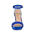 thumbnail image 5 of BLISSFUL STEP Women's Shoes Glitter Ankle Strap Block Heel Prom Sandals Royal Blue 6, 5 of 7