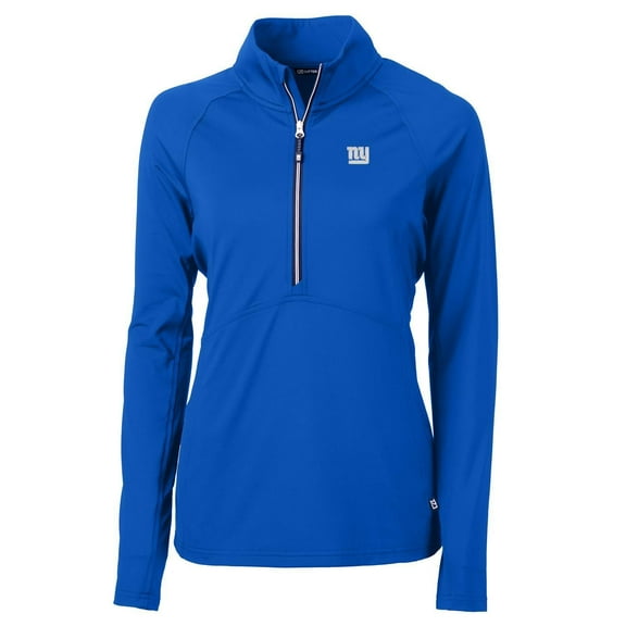 Women's Cutter & Buck Royal New York Giants Adapt Eco Knit Half-Zip Pullover Jacket