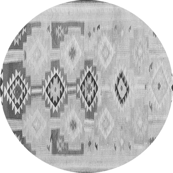 Ahgly Company Indoor Round Southwestern Gray Country Area Rugs, 3' Round