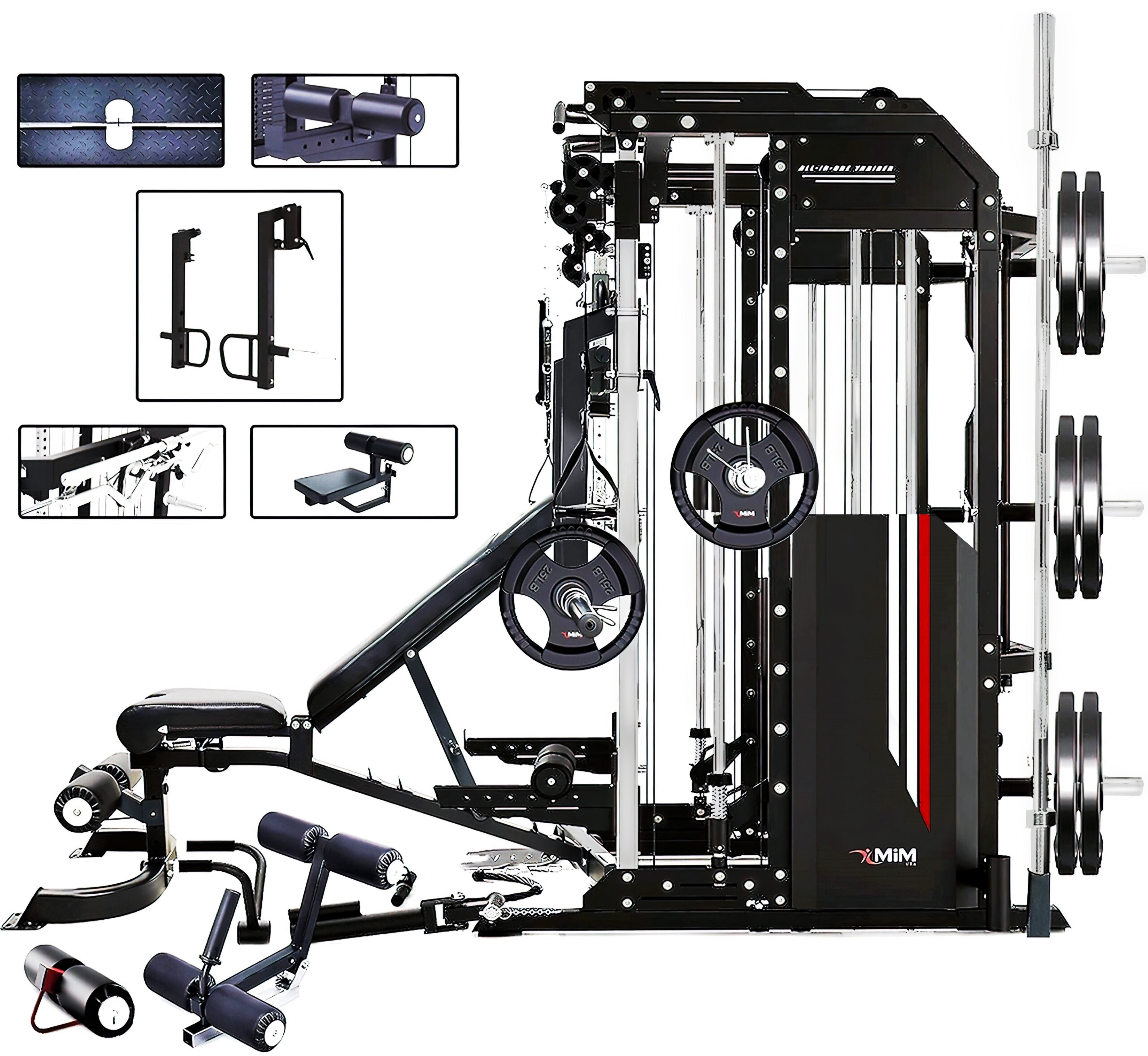 MiM USA Hercules Ex Commercial All-in-One Gym Trainer W/ 400 Lb Weight Stack & 24 Attachment