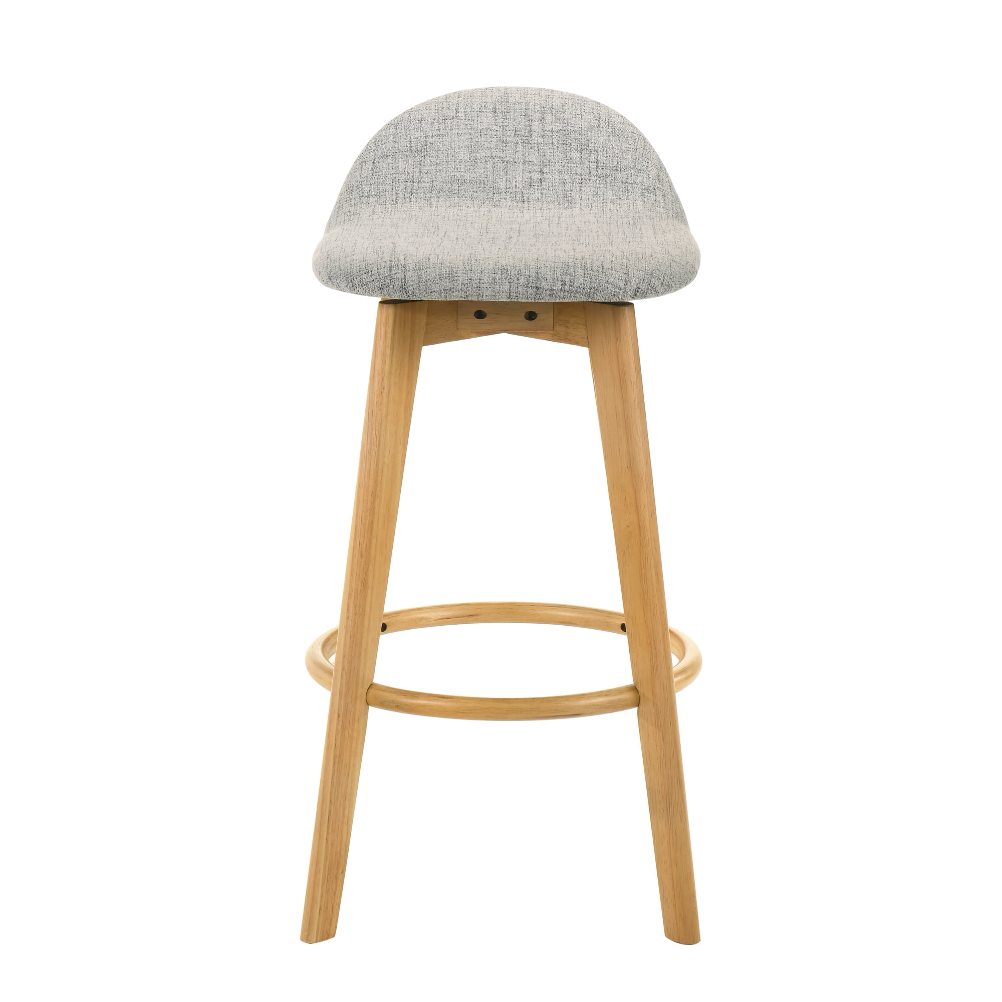 Vera Upholstered Wood Counter Height Barstool in Natural Finish with Stone Gray Seat - Set of 6