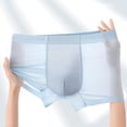 thumbnail image 4 of tasrioml Men Boxer Underwear Mid-rise Solid Color Ice Silk Shorts Briefs Ultra Thin Breathable Seamless Summer Panties, 4 of 8