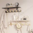 thumbnail image 4 of Wall Mount Storage Rack Non-Perforated Carbon Steel Organizer,Adhesive Key Holder,Space-Saving Home Office Solution,Grey White, 4 of 7