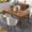 Oak + Particle Board + MDF, variant on Space Saving Extendable Dining Table with Outlet, 118.11L Expandable Conference Table for Parties, Weddings, Meetings, Celebrations, Walnut+Black
