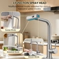thumbnail image 4 of Wowkk Sanitary Ware Waterfall Kitchen Faucet with Pull Down Sprayer, 304 Stainless Steel Kitchen Sink Faucet with Deck Plate & Supply Lines, 3 Modes Sprayer Faucets for Kitchen Farmhouse Bar Sink, 4 of 9