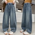 thumbnail image 2 of Zanarzt Girls Wide Leg Jeans Girls Wide Leg Jeans Childrens Loose Pants Baggy Jeans Blue,11-12 Years, 2 of 7