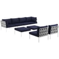 thumbnail image 1 of Modway Harmony 8-Piece Aluminum Outdoor Patio Furniture Sectional, White, 1 of 9
