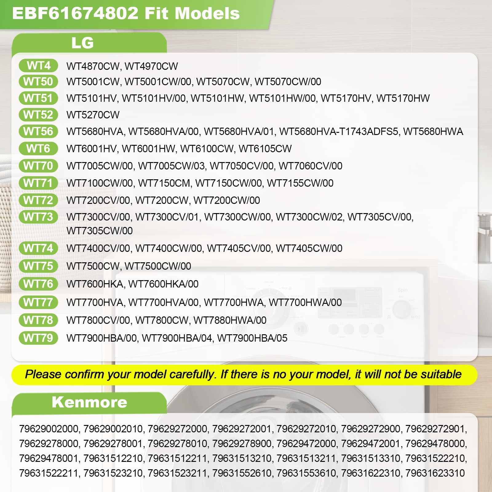 EBF61674802 EBF60665201 Washer Lid Lock Switch Replacement for L.G and Ken.more Washing Machine Replaces PS8751171, AP5785599, 2703681, EAP8751171
