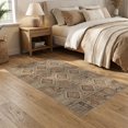 thumbnail image 2 of ODIKA 5'x7' Washable Area Rug Non-Slip, Chair-Friendly Entryway Boho Geometric Grid Farmhouse Distressed Motif Border for Dining Room, Under Table, Home Office, 2 of 7