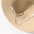 thumbnail image 5 of Shadoumai Straw Bucket Hat Women Beach Hat Handmade Natural Raffia Woven Flat Sun Hats Men Travel Cap, 5 of 7
