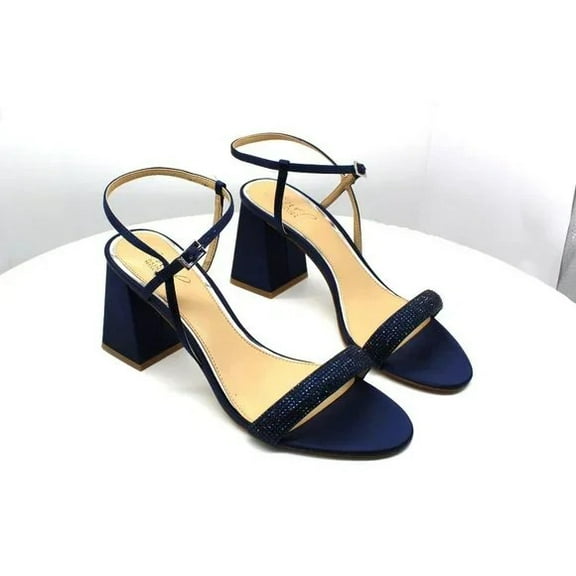Jewel Badgley Mischka Women's Earlene Block Heel Evening Sandal (Size 9)