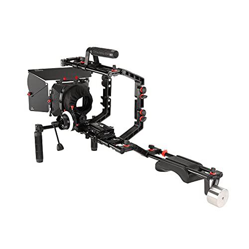filmcity dslr camera cage shoulder mount rig kit (fc03) with follow focus & matte box