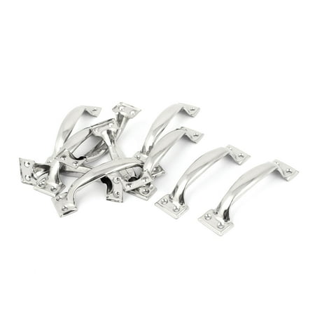 Golden Metal Hardware Unique Bargains 10pcs Cabinet Drawer Door Hardware Metal Pull Handle Silver Tone 100mm 4