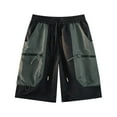 thumbnail image 4 of 50% off Clearance! Cargo Shorts for Men, ZHUGeLI Men's Summer Casual Solid Color Portable Fashion Pockets Drawstring Elastic Waist Zipper Comfortable Shorts Cargo Pant, 4 of 7