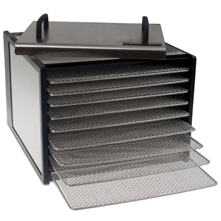 Out Door Settings Excalibur D900SHD 9-Tray Electric Food Dehydrator with Clear Door for Viewing Progress Features 26-Hour Timer Temperature Settings and Automatic Shut Off Made in USA, 9-Tray, Silver ()