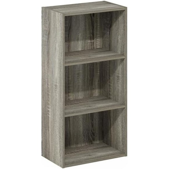 Art Deco Dreams Open Shelf Bookcase French Oak 9.3 D x 15.6 W x 31.4 H 3 Tier Stylish Open Display Sturdy Wood Construction Easy Assembly
