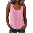 thumbnail image 2 of SwiftWear Women's Cotton Linen Tank Top Crew Neck Wide Strap Cami Casual Summer Top with Striped Pattern​, 2 of 7