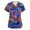 Blue, variant on HAJWOH Womens Halloween Scrubs Short Sleeve Nursing Uniforms Novelty Pumpkin Bat Spider Print Medical Scrub Casual V Neck Scurbs Mint Green XXXL