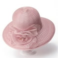 thumbnail image 2 of Tea Party Hats Easter Elegant Foldable Sun Hat for Women Summer Wide Brim Floppy Beach Hat With – Lightweight And Breathable Ladies' Gardening And Fishing Bucket Cap, 2 of 3