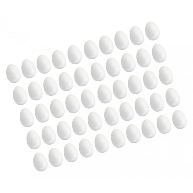 Huevos de espuma, huevos falsos sin pintar para manualidades, decoración, pintura, hechos a mano. 7 cm 50 piezas