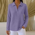 thumbnail image 4 of NominalSnug Sweatshirts for Women Long Sleeve Shirts V Neck Collared Loose Fit Pullover Tops, 4 of 8