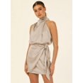 thumbnail image 5 of Women's Mock Neck Tie Waist Cocktail Dress, 5 of 5