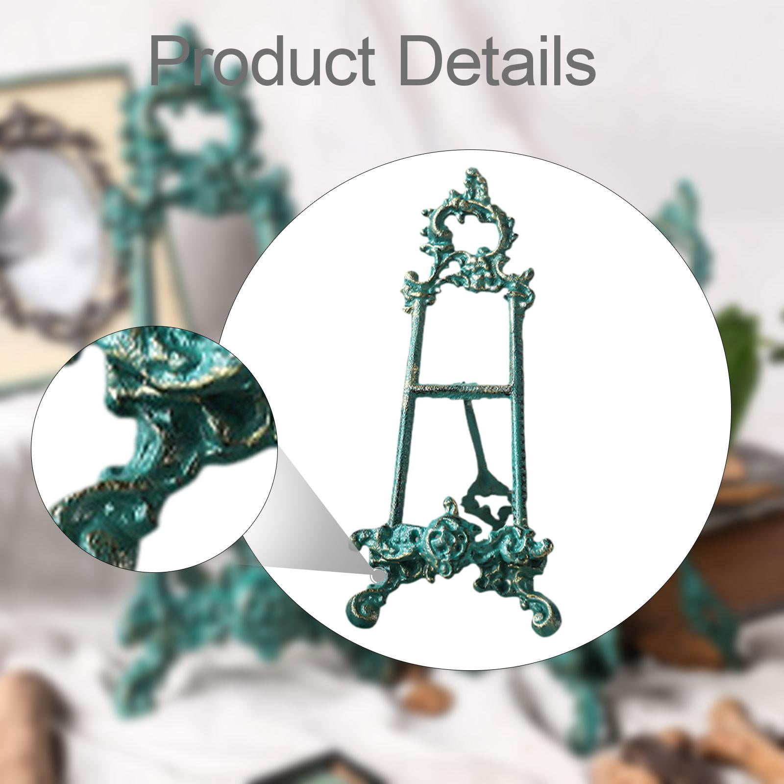 Display Stand Metal Easel Stand Decorative Blue Design for Collectibles Photos Books Ornaments