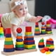 thumbnail image 2 of Juego de 21 bloques de construcción de madera para bebés: juguete de aprendizaje de colores y formas, 2 of 7