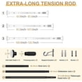 thumbnail image 4 of Gold Tension Curtain Rod 41-126In(4-10Ft), Long Outdoor Curtain Rod No Drilling for Window or Bathroom Patio, Adjustable Spring Shower Rod,Rod Diameter 1.26In-One-bond stretching, 4 of 8