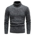 thumbnail image 2 of RYDCOT Men's Turtleneck Sweater Long Sleeve Cable Knit Sweater Casual Fall Winter Warm Twisted Pullover Sweaters Dark Gray, 2 of 6