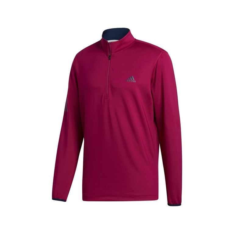 Adidas Golf 3 Stripe Midweight 1 4 Zip Layering Pullover Large Powerberry Navy Walmart