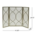 thumbnail image 2 of Noble House Quincy Modern Three Panel Iron Firescreen, Gold Finish, 2 of 3