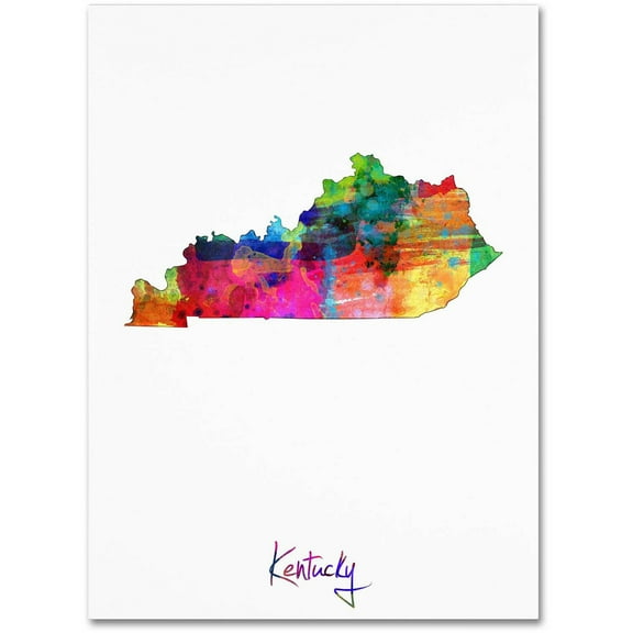 Trademark Fine Art "Kentucky Map" Canvas Art by Michael Tompsett