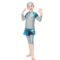 thumbnail image 2 of YTDSCS Kids Swimsuits Set for Girls 3Pcs Swimwear Pant Set Teen Printing Swim Suits Long Sleeve Ruffle Bikin Little Big Girls Bathing Suit with Hat,Size 2-14Years, 2 of 8