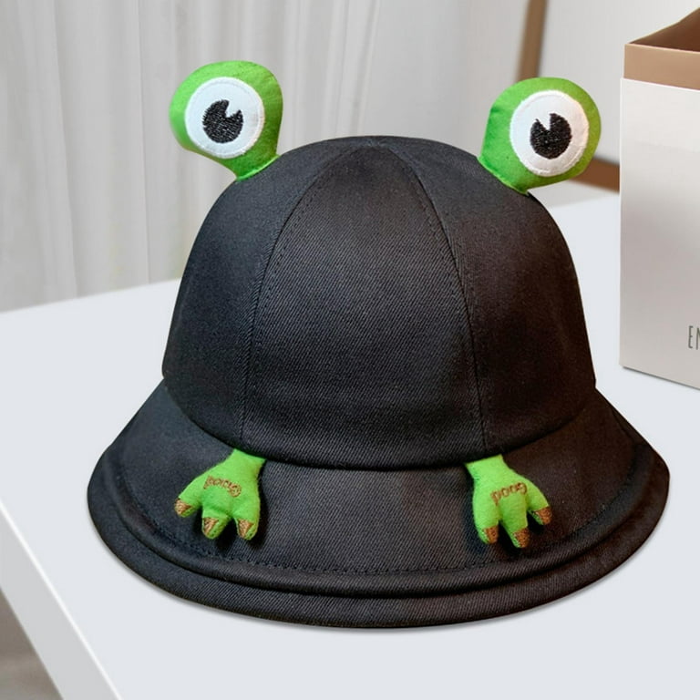 Frog Bucket Hat, Party hat Protection Cotton Wide Brim Adjustable