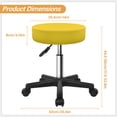 thumbnail image 2 of KKTONER Adjustable Rolling Stool with Wheels Round Swivel Stools Chair with Black Base for Drafting Work SPA Salon Massage in Yellow, 2 of 4