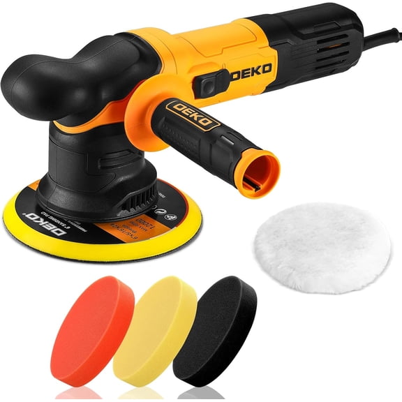 Restored DEKOPRO Car Buffer Polisher: 6 Inch Dual Action Orbital Buffer Polisher, 7 amp, 6 Variable Speed 1800-5500 RPM Random Polisher Kit with 4 Buffing Pads for Car Detailing Polishing Waxing