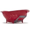 thumbnail image 3 of Home Basics Colander Bowl With Slide Open Bottom, Red, 3 of 6