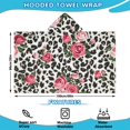 thumbnail image 2 of Pioneer Flower Floral Print Pattern Hooded Bath Towel，60"x35" for Ages 3 To 12 Kids, Quick Dry Lightweight Soft Microfiber Hood Beach Towel Cover Up for Kids, 2 of 7